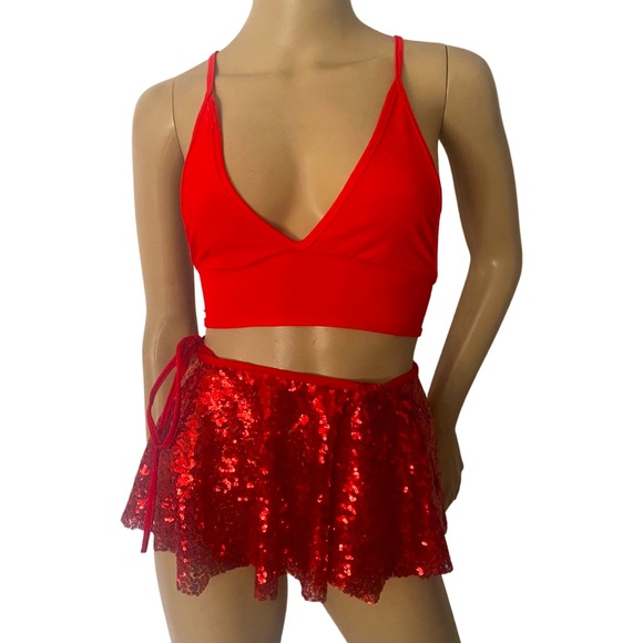 COPY - Cheeky sequins mini wrap skirt and top set - Picture 8 of 12